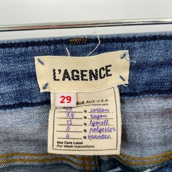 L'Agence Margot Skinny High Rise Jeans‎ Blue Light Vintage Wash 29 - Picture 6 of 10